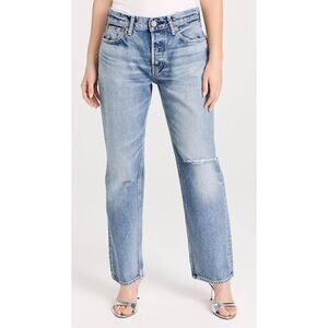 Moussy Vintage Ballard Wide Straight Jeans in Light Blue 111 26